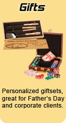 personalized giftsets, great for Father's Day and corporate clients