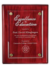 9" x 12" Floating Glass Rosewood Plaque
