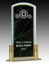 Marbleized Acrylic Award with Brass Base