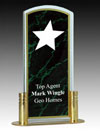 Marbleized Acrylic Rising Star Award with Brass Base