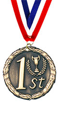 Engraved Antique Gold 1st Place Medal