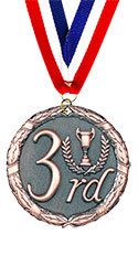 Engraved Antiqued Bronze 3rd Place Medal