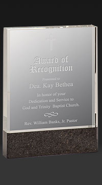 6 x 8 inch Black Granite & Crystal Fusion Award