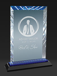 Reflective Blue Glass Plaque - 8 inches
