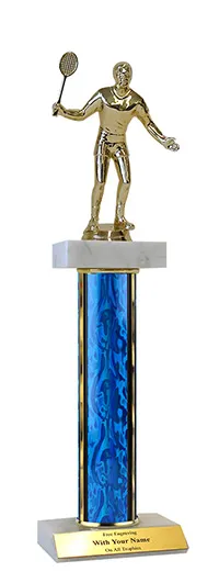 14 inch Badminton Double Marble Trophy