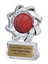 3-D Basketball Sunburst Acrylic Award