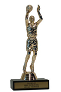 6" Basketball Economy Trophy with Black Marble