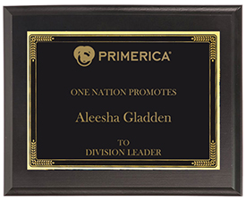 12"x9" Black Finish Plaque