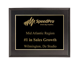 9"x7" Black Finish Plaque