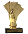 6" Cards Economy Trophy with Black Marble base