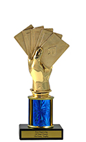 8" Cards Economy Trophy with Black Marble base