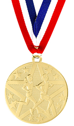 Cross Country Engraved Star Medal