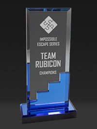 Crystal Blue Staircase Award - 9.5 inches