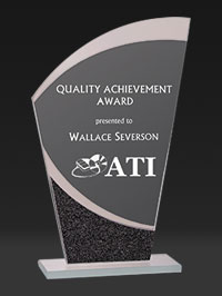 Crescent Mirrored Glass Plaque - 8 inches