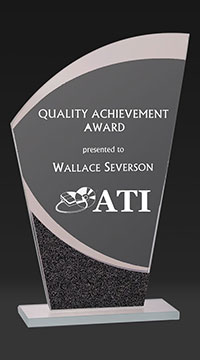 8  inch Mirrored Glass Crescent Plaque