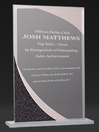 Esteem Mirrored Glass Plaque - 8 inches