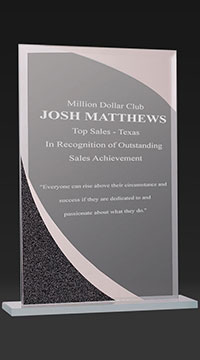 8  inch Mirrored Glass Esteem Plaque