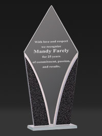 Diamond Mirrored Glass Plaque - 10.5 inches