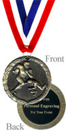 Antique Gold Engraved Football Medal