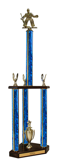 XL Wooden Multi Column Hockey Goalie Trophy