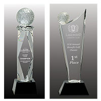 Crystal Golf Trophies