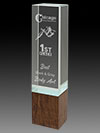 Glass Column with Walnut Base Award