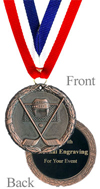 Antiqued Bronze Engraved Hockey Medal