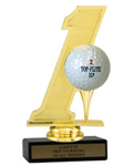 6" Hole In One Economy Trophy with Black Marble base