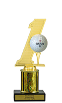 8" Hole In One Economy Trophy with Black Marble base