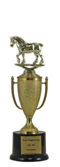 11" Draft Horse Cup Pedestal Trophy