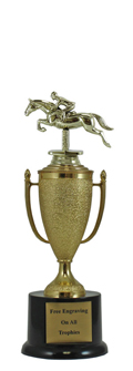 11" Jumping Horse Cup Pedestal Trophy