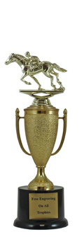 11" Horse Racing Cup Pedestal Trophy