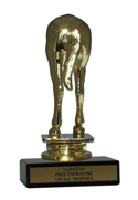 6" Horse Rear Economy Trophy with Black Marble base