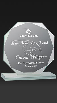 7 1/2  inch Jade Glass Octagon Plaque