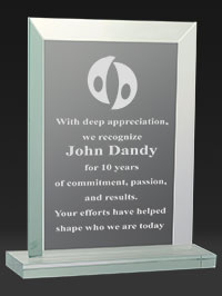 Jade Glass Rectangle Plaque - 8.5 inches