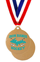 Color Printed Gold Medal - 2" - Logo Only