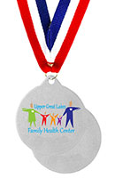 Color Printed Silver Medal - 2" - Logo Only