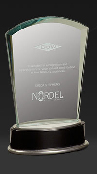 6 3/4" Glass Plaque Fan Award