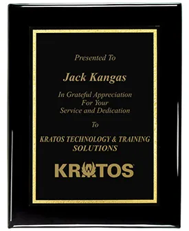 9 x 12 inch Black Piano Finish Plaque