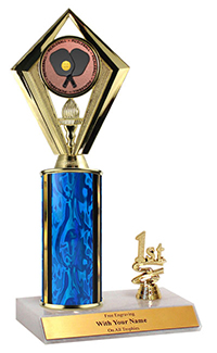 10 inch Pickleball Trim Diamond Trophy