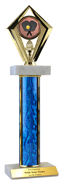 14 inch Pickleball Double Marble Diamond Trophy