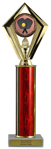 12 inch Pickleball Economy Diamond Trophy