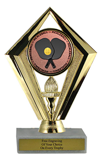 6 inch Pickleball Economy Diamond Trophy