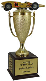 Champion Pinewood Derby Car Stand Trophy