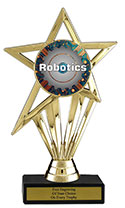 6" Robotics Economy Trophy with Black Marble base