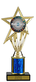 8" Robotics Economy Trophy with Black Marble base