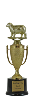 10" Sheep Cup Pedestal Trophy