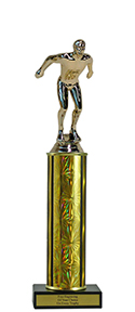 12" Swimming Economy Trophy with Black Marble