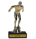 6" Swimming Economy Trophy with Black Marble base
