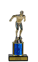 8" Swimming Economy Trophy with Black Marble